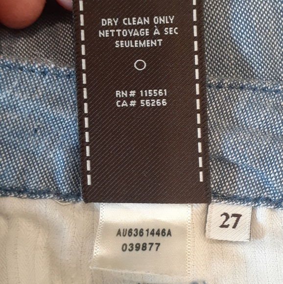 7 For All Mankind Women's Pants Cropped Capri's Blue Cotton Linen Size 27 - Picture 8 of 8